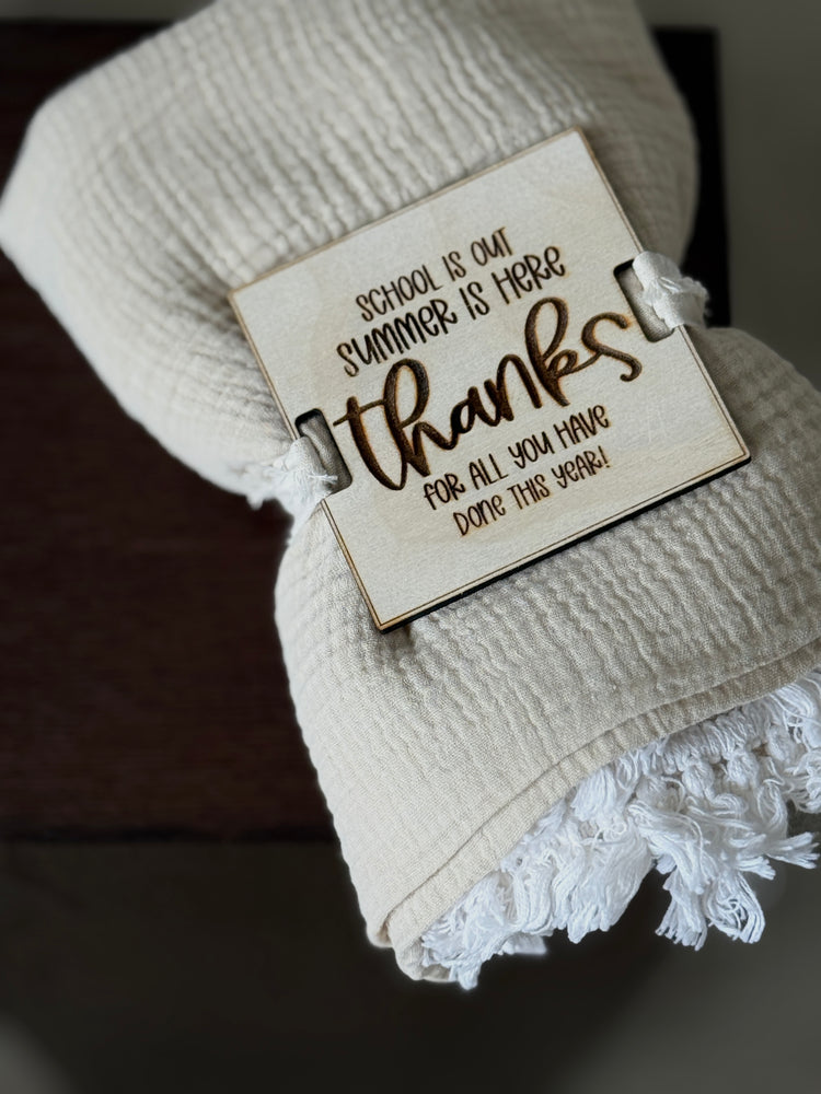 Teacher Beach Towel Tag