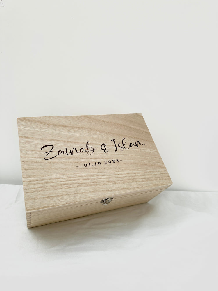 Personalised Wooden Wedding Keepsake Box