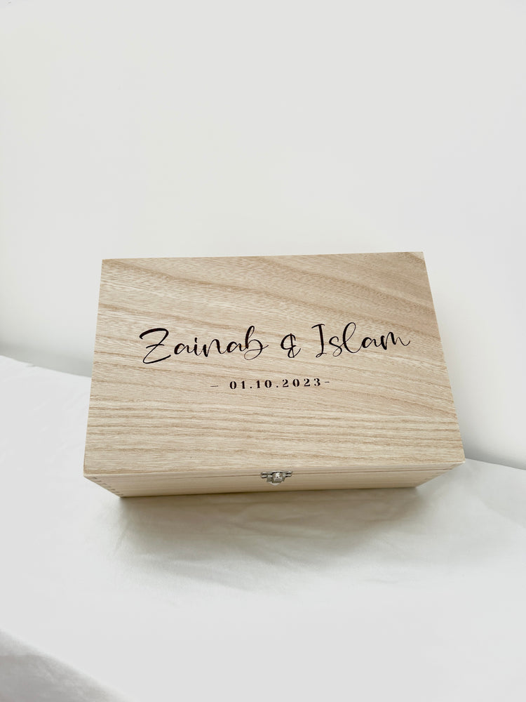 Personalised Wooden Wedding Keepsake Box