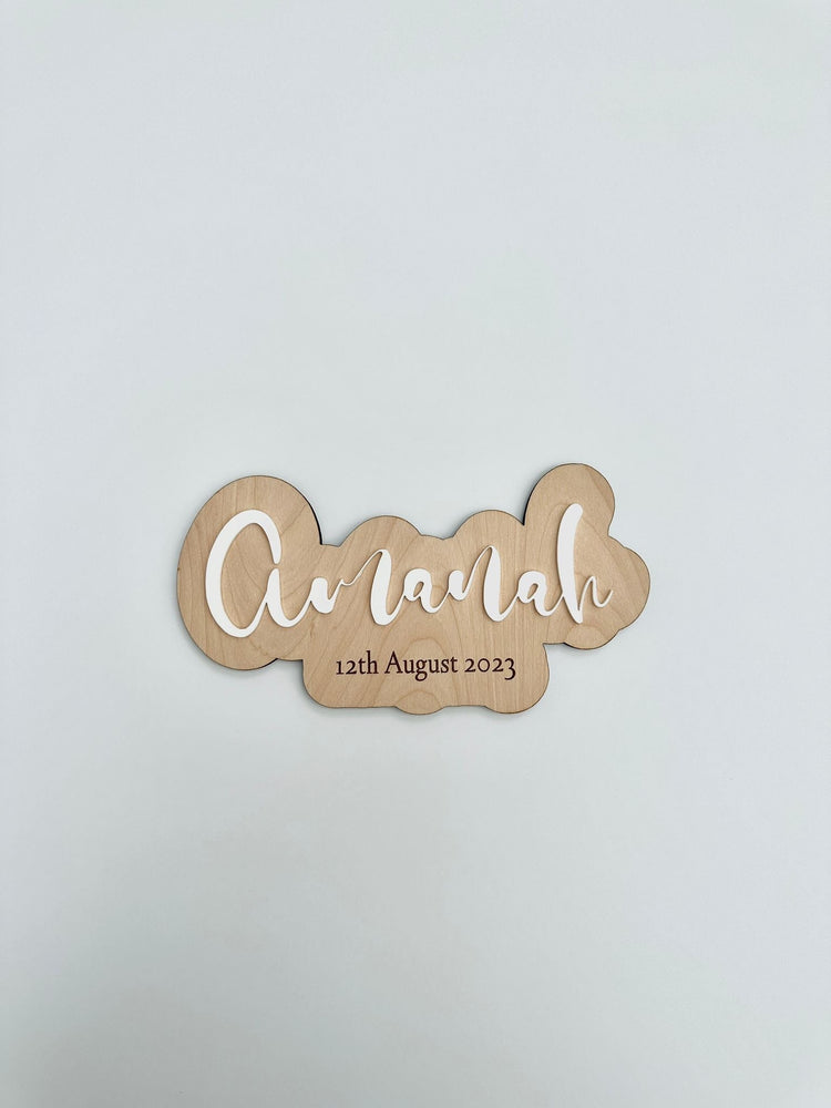 Baby Birth Announcement - Acrylic name sign