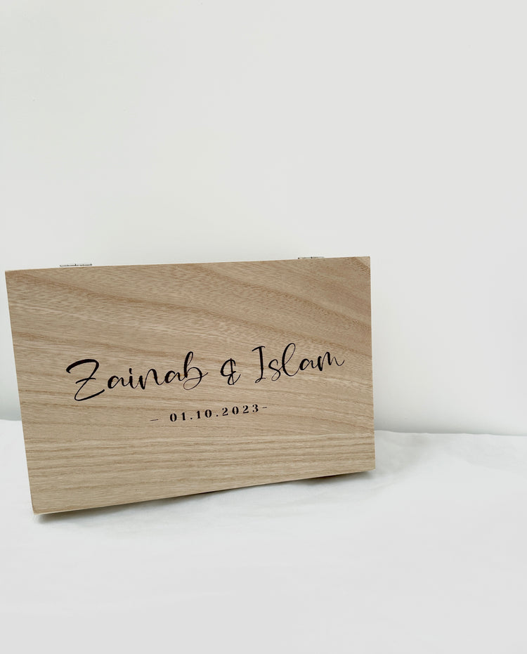 Personalised Wooden Wedding Keepsake Box