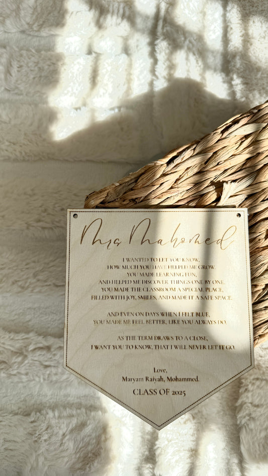 Teacher Hanging Plaque