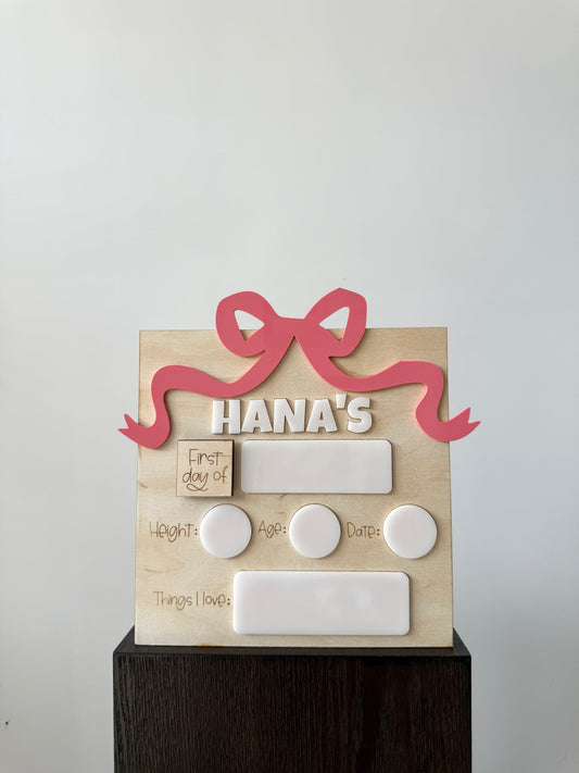 Back To School board - Bow
