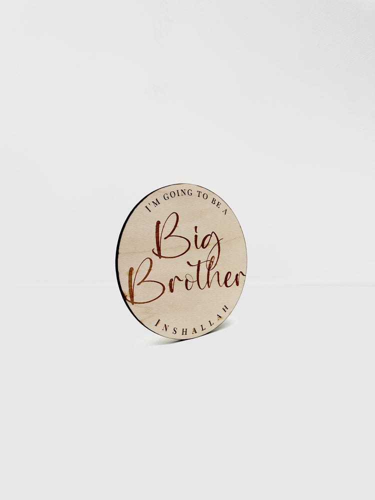 Wooden Baby Brother/Sister Announcement Plaque