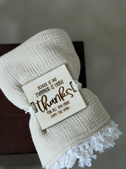 Teacher Beach Towel Tag