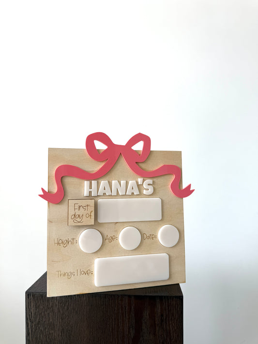 Back To School board - Bow