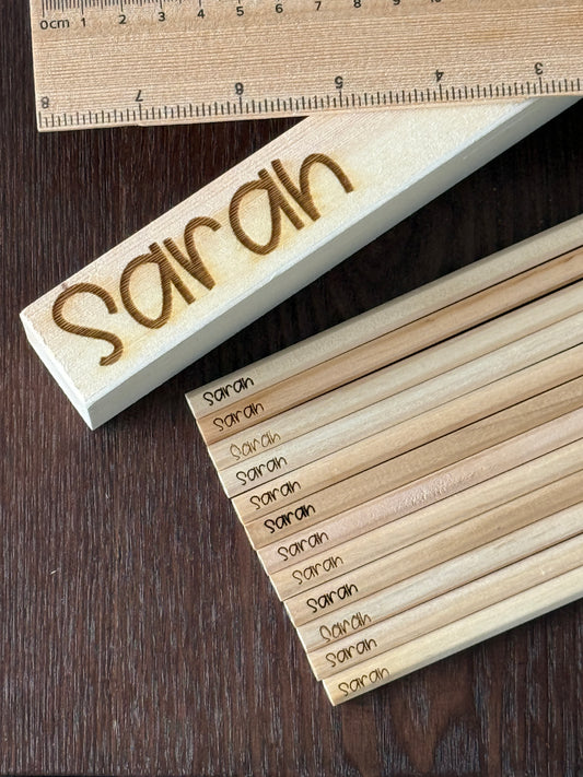 Wooden Pencil Case + Colouring Pencils