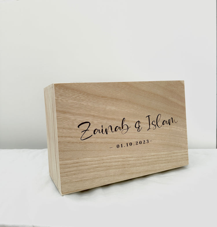 Personalised Wooden Wedding Keepsake Box