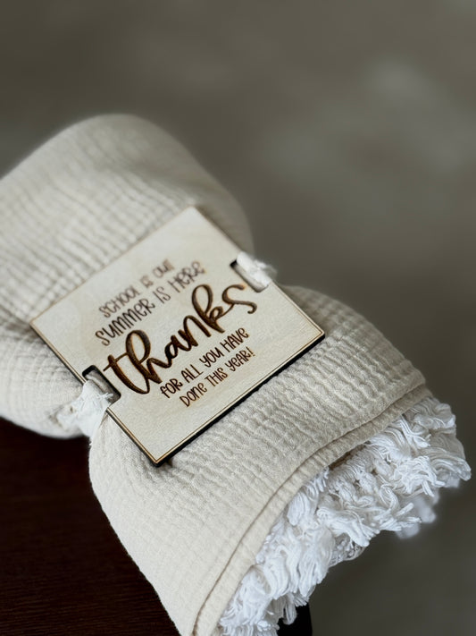 Teacher Beach Towel Tag